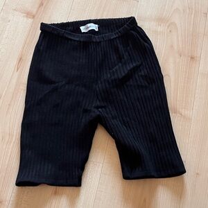 437 Black Ribbed Bike Shorts